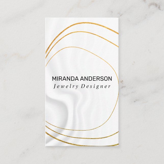 Artistic Gold Foil Lux | Silk Fabric Background Business Card (Front)