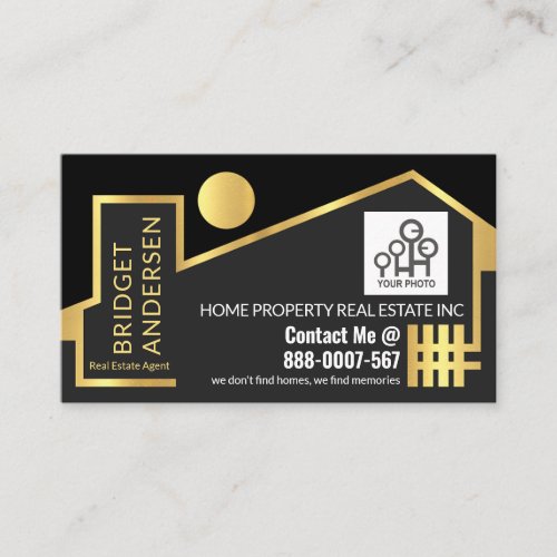 Artistic Gold Home Frame Realtor Business Card
