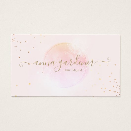 Artistic Gold Pink Watercolor Beauty Salon Script (Front)