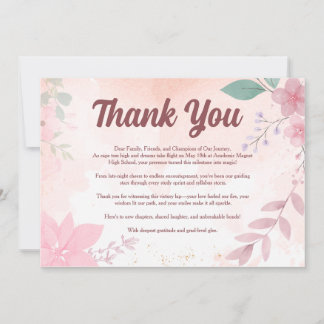 Artistic Graduation Party Thank You Card