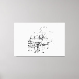 Artistic Grand Piano Portrait - Premium Canvas Print