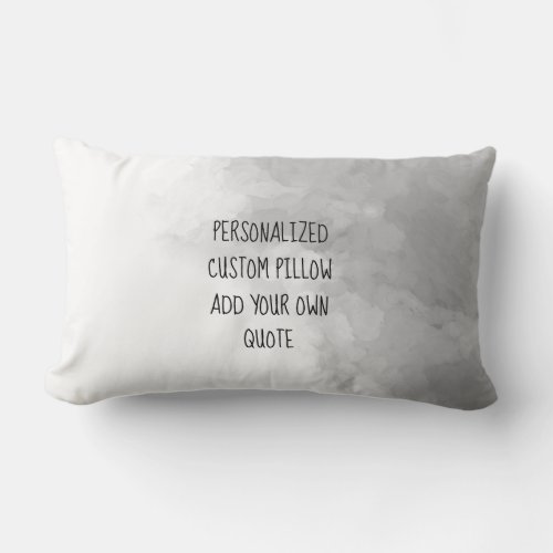  artistic gray and white add text custom lumbar pillow