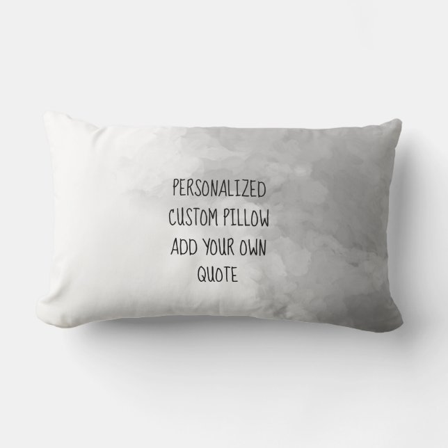 artistic gray and white add text custom lumbar pillow (Front)