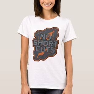 Artistic Gray NO SHORT CUTS Design T-Shirt