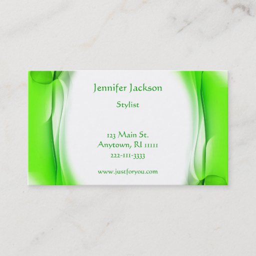 Customizable Artistic Green Business Cards