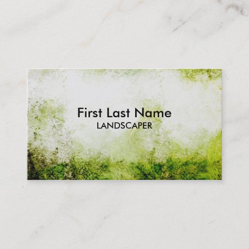 Customizable Artistic green grunge landscaper business cards