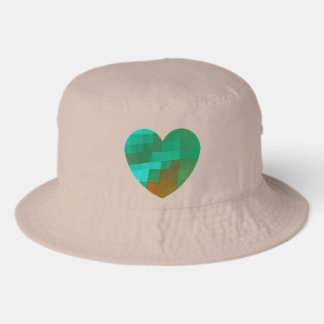  artistic green heart bucket hat