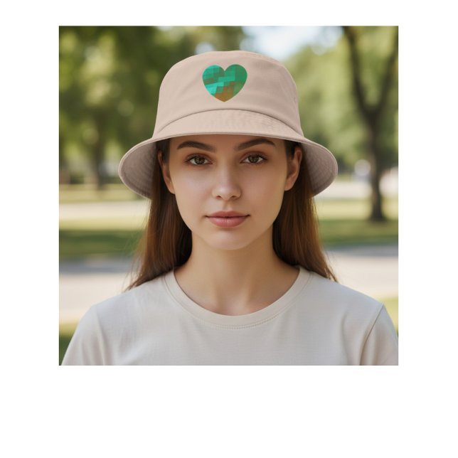  artistic green heart bucket hat (Creator Uploaded)