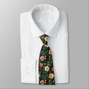 Artistic Groomsmen Gift Rose Floral Neck Tie