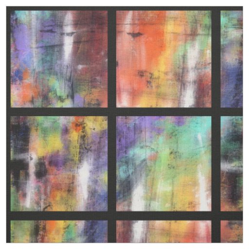 Artistic Grunge Mosaic Fabric