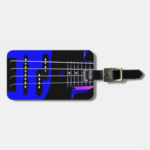 Artistic Guitar Blue and Black Luggage Tag