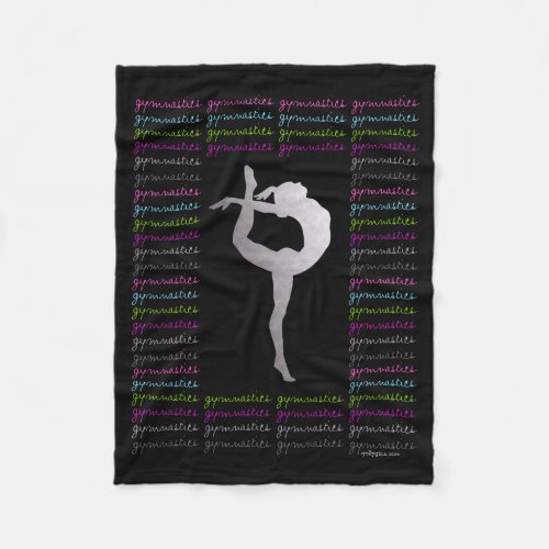 Artistic Gymnastics Colorful Typography Fleece Blanket