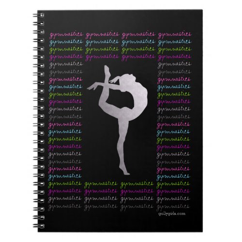 Artistic Gymnastics Colorful Typography Notebook