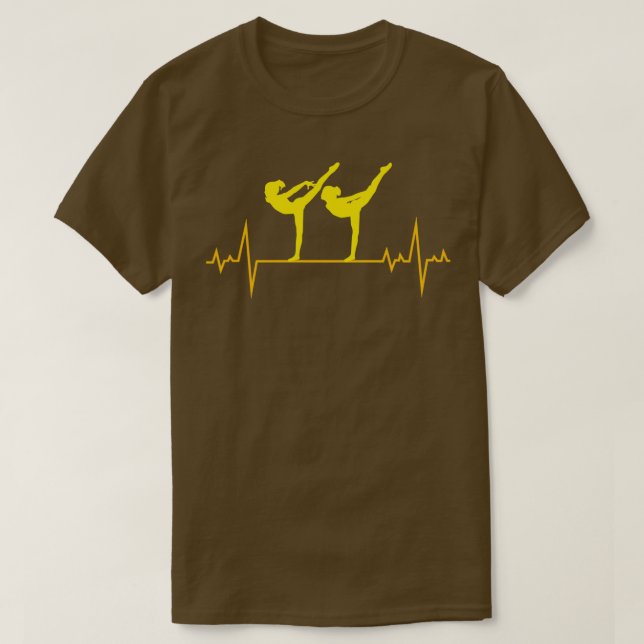 Artistic Gymnastics Gymnast Heartbeat Pulse T-Shirt (Design Front)