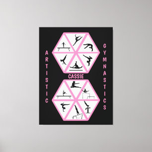 Artistic Gymnastics Hexagon Canvas Print