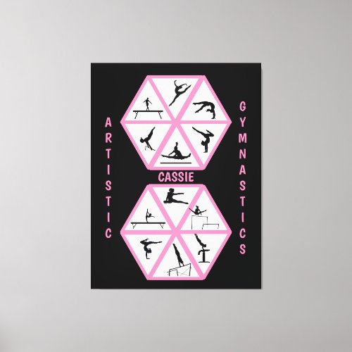 Artistic Gymnastics Hexagon  Canvas Print