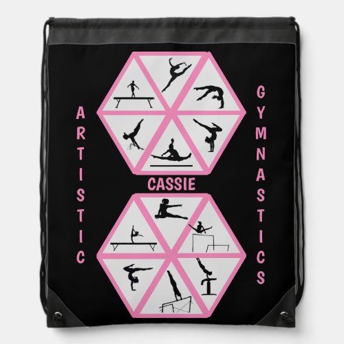 Artistic Gymnastics Hexagon Drawstring Bag