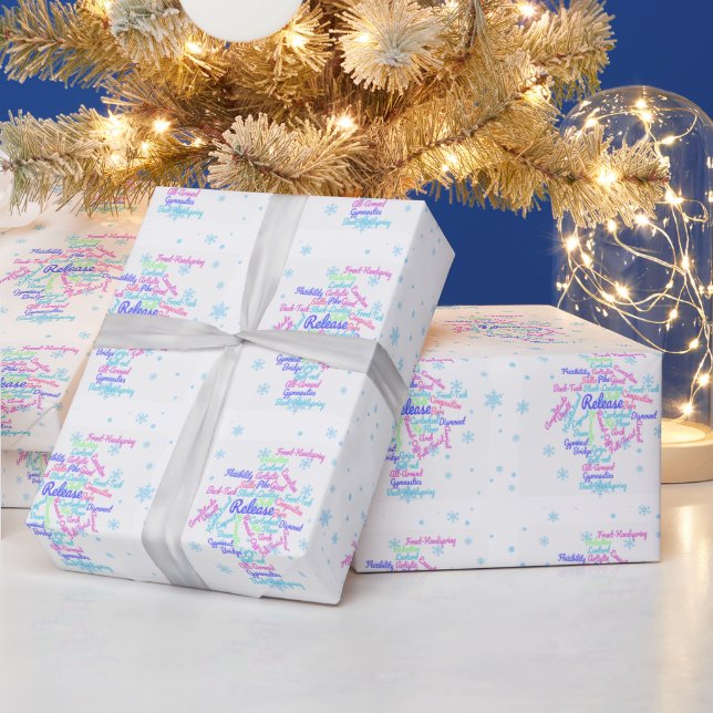 Artistic Gymnastics Word Cloud Snowflake  Wrapping Paper (Holidays)