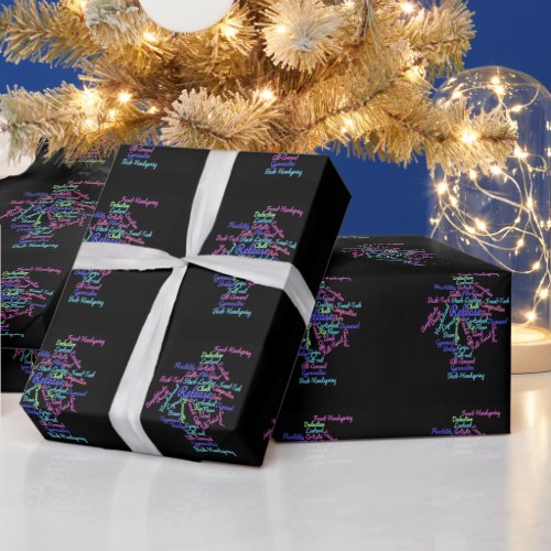 Artistic Gymnastics Word Cloud   Wrapping Paper