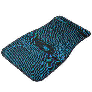 Artistic Halloween Spider Cobweb Doodle In Teal Car Floor Mat