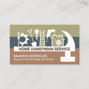 Artistic Hammer Handyman Tools Business Card by keikocreativecards at Zazzle