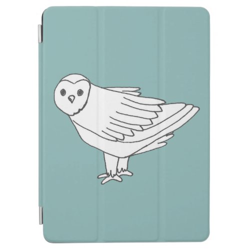 Artistic Hand_drawn Blue Snowy Owl iPad Air Cover