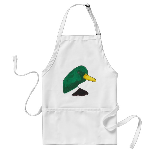 Artistic Hand-drawn Mallard Duck Adult Apron (Front)