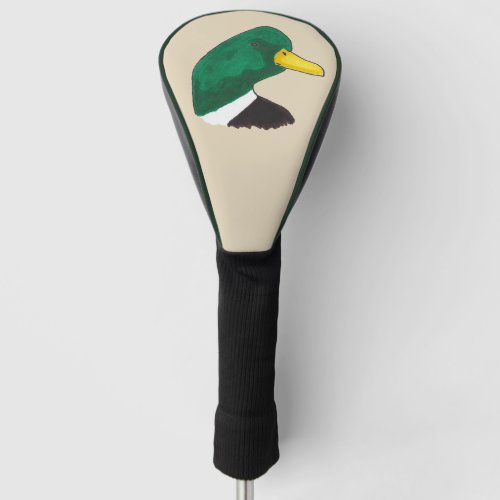 Artistic Hand_drawn Mallard Duck Golf Head Cover