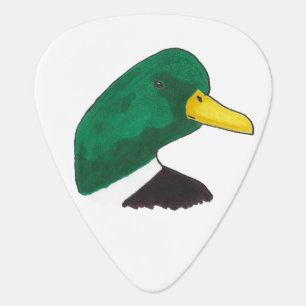 Artistic Hand-drawn Mallard Duck Guitar Pick