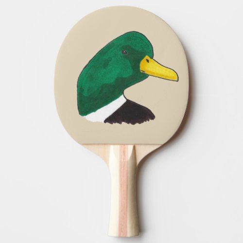 Artistic Hand_drawn Mallard Duck Ping Pong Paddle