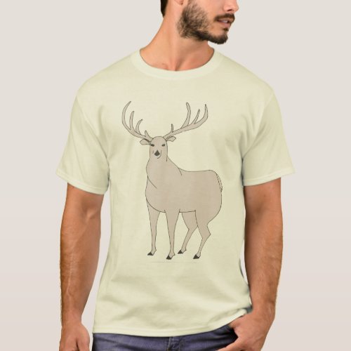 Artistic Hand_drawn Whitetail Deer Stag T_Shirt