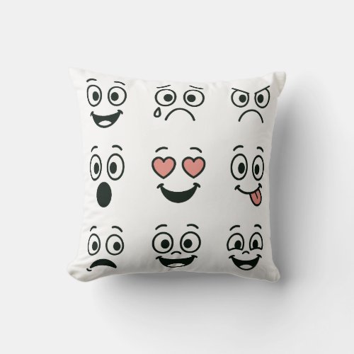 Artistic Hand Emojy face Throw Pillow