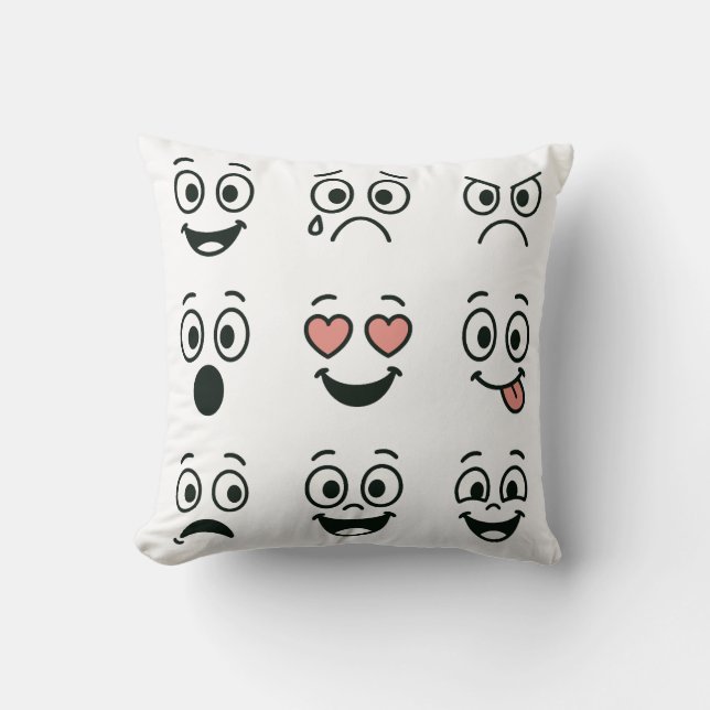 Artistic Hand Emojy face Throw Pillow (Front)