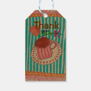Artistic hand painting Magic color coffee cup Chic Gift Tags