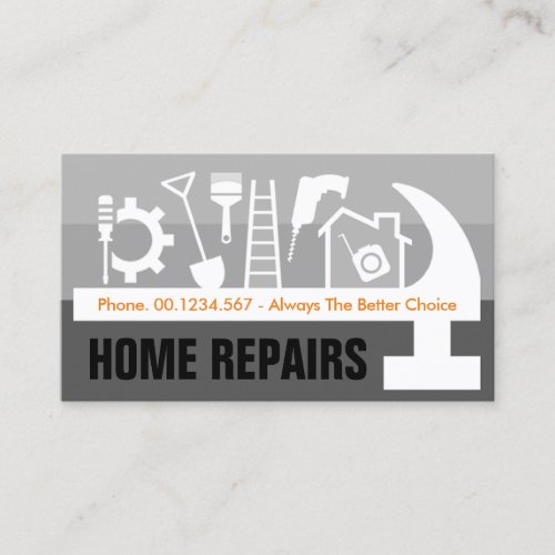 Artistic Handyman Tools Grey Layers Business Card