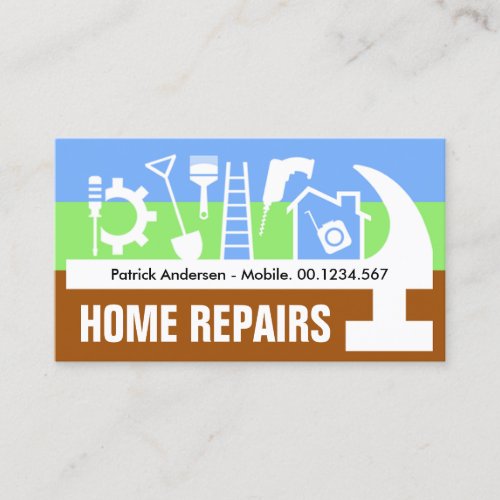 Artistic Handyman Tools Hammer Layer Business Card