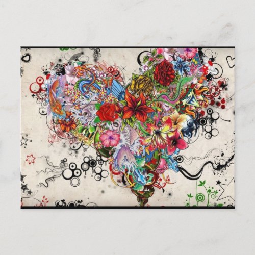 Artistic Heart Postcard