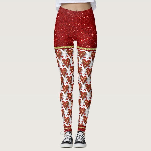 Artistic Hearts 2 Fashion Pop Leggings (Front)