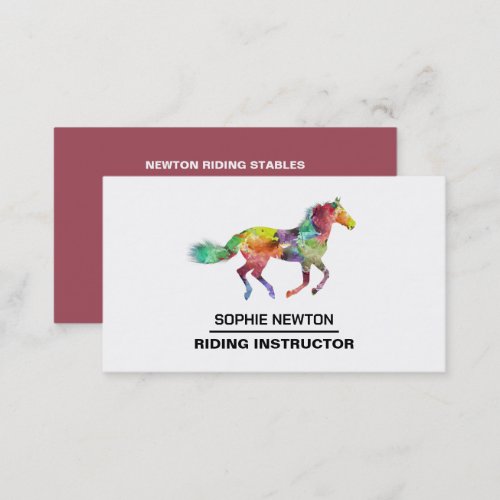 Artistic Horse Riding Instructor Academy Business Card