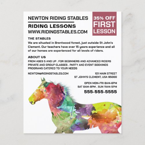 Artistic Horse Riding Instructor Academy Flyer