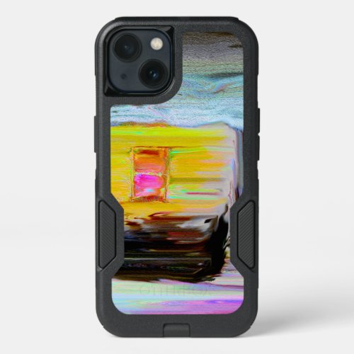 Artistic Hut In The Dark Winter Night painting iPhone 13 Case