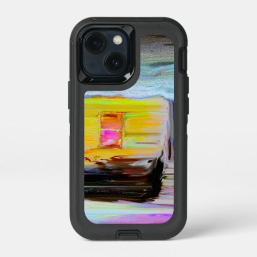 Artistic Hut In The Dark Winter Night Painting iPhone 13 Mini Case