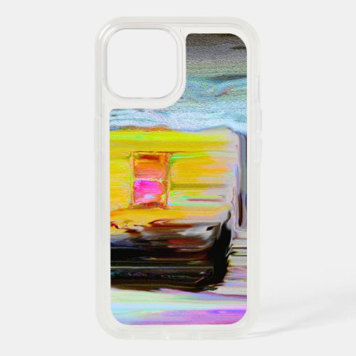 Artistic Hut In The Dark Winter Night Painting iPhone 15 Case