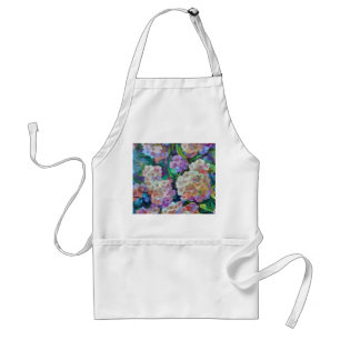 Artistic Hydrangeas Hortensia Floral Abstract Art Adult Apron