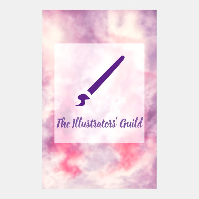 Artistic image, purple text and paint-brush icon facebook tab (Front)