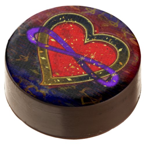 Artistic Infinity Heart Polyamory Flag Symbol Chocolate Covered Oreo