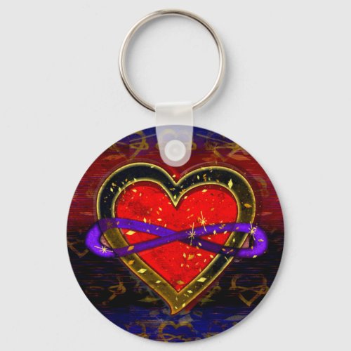 Artistic Infinity Heart Polyamory Flag Symbol  Keychain