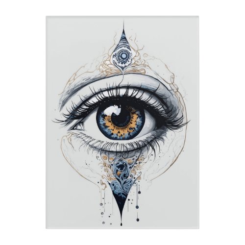 Artistic Interpretation Warm Ink Eye Acrylic Print