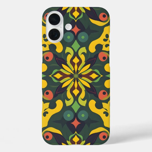 Artistic iPhone16 Case - Vibrant Seamless Pattern  (Back)