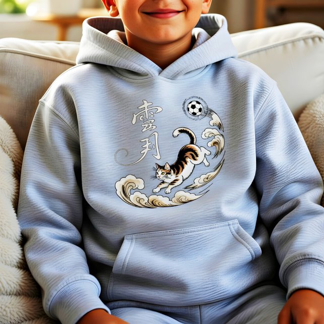 Artistic Japanese Cat Soccer Gift for Anime & Spor Hoodie (Creator Uploaded)